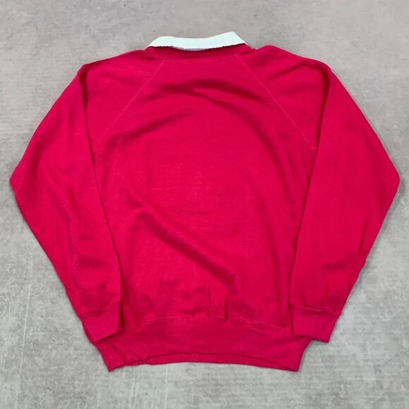 Vintage Sweatshirt cottagecore flower patterned jumper with collar Women's - Picture 2 of 5